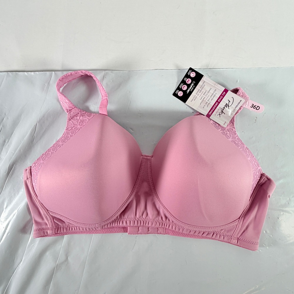 Playtex Secrets All Over Smoothing Wirefree Bra‎ 36D Pink Pirouette NWT